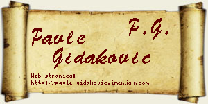 Pavle Gidaković vizit kartica
